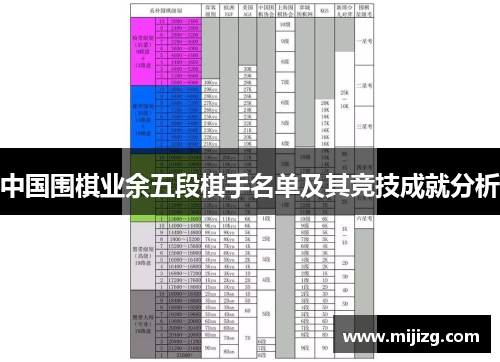 中国围棋业余五段棋手名单及其竞技成就分析